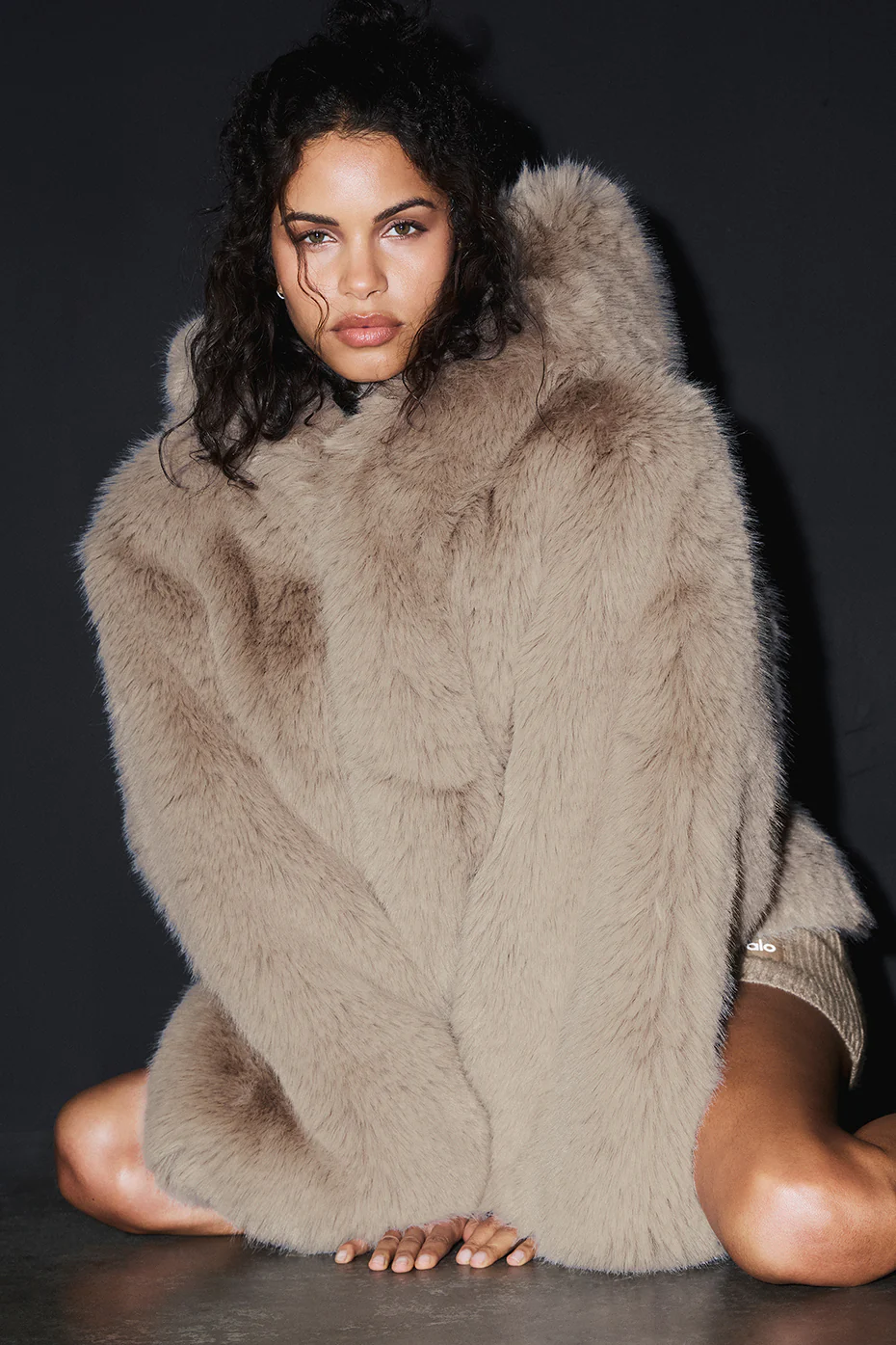 Opulent Faux Fur Statement Jacket - Oat