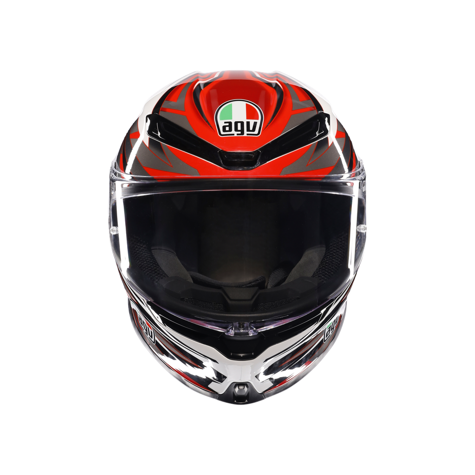 K6 S REEVAL WHITE/RED/GREY - MOTORBIKE FULL FACE HELMET E2206