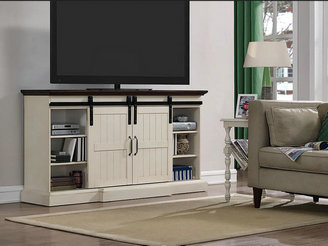 Hogan Electric Fireplace TV Stand in Weathered White - 26MM90273-W476