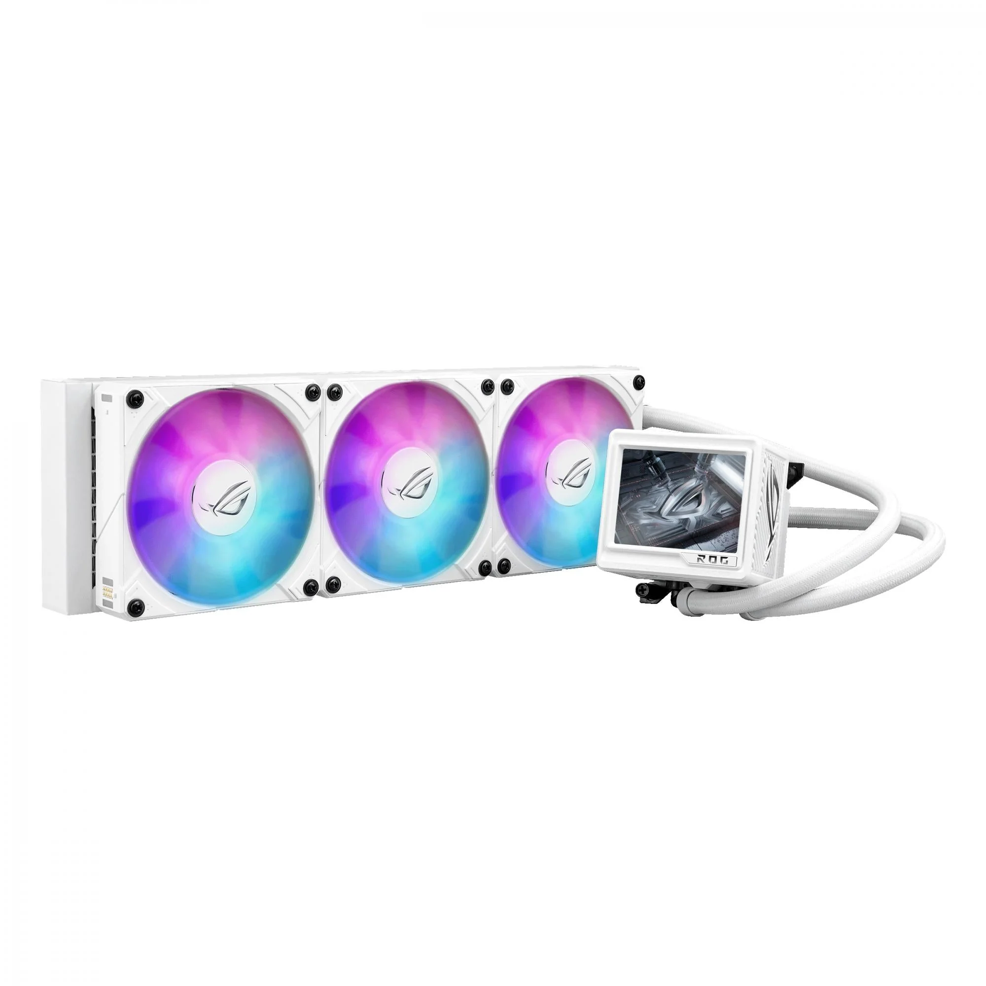 ASUS ROG RYUJIN III 360 ARBG EXTREME WHITE LCD AiO Liquid Cooler w. 3.5 LCD. Asetek Gen8 pump