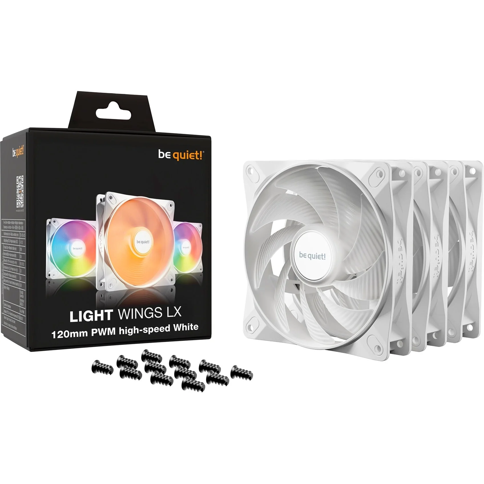 be quiet! Light Wings LX PWM high-speed 120 mm White Triple Pack. case fan (white. pack of 3)