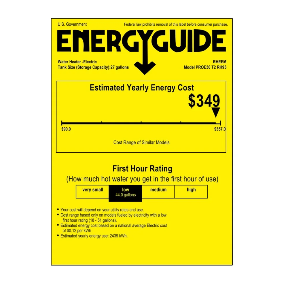 Rheem Professional Classic Series 30 Gallon Capacity 4.5 kW Tall Electric Water Heater