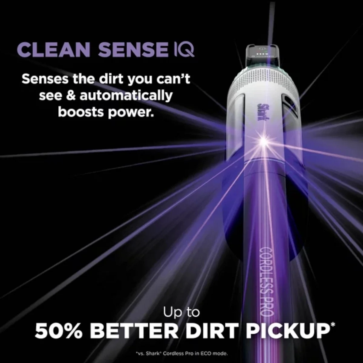 Restored Shark? Cordless Pro Stick Vacuum with Clean Sense IQ Technology, PowerFins PLUS Brushroll, Crevice Tool Included, HEPA Filtration, IZ540H (Refurbished)