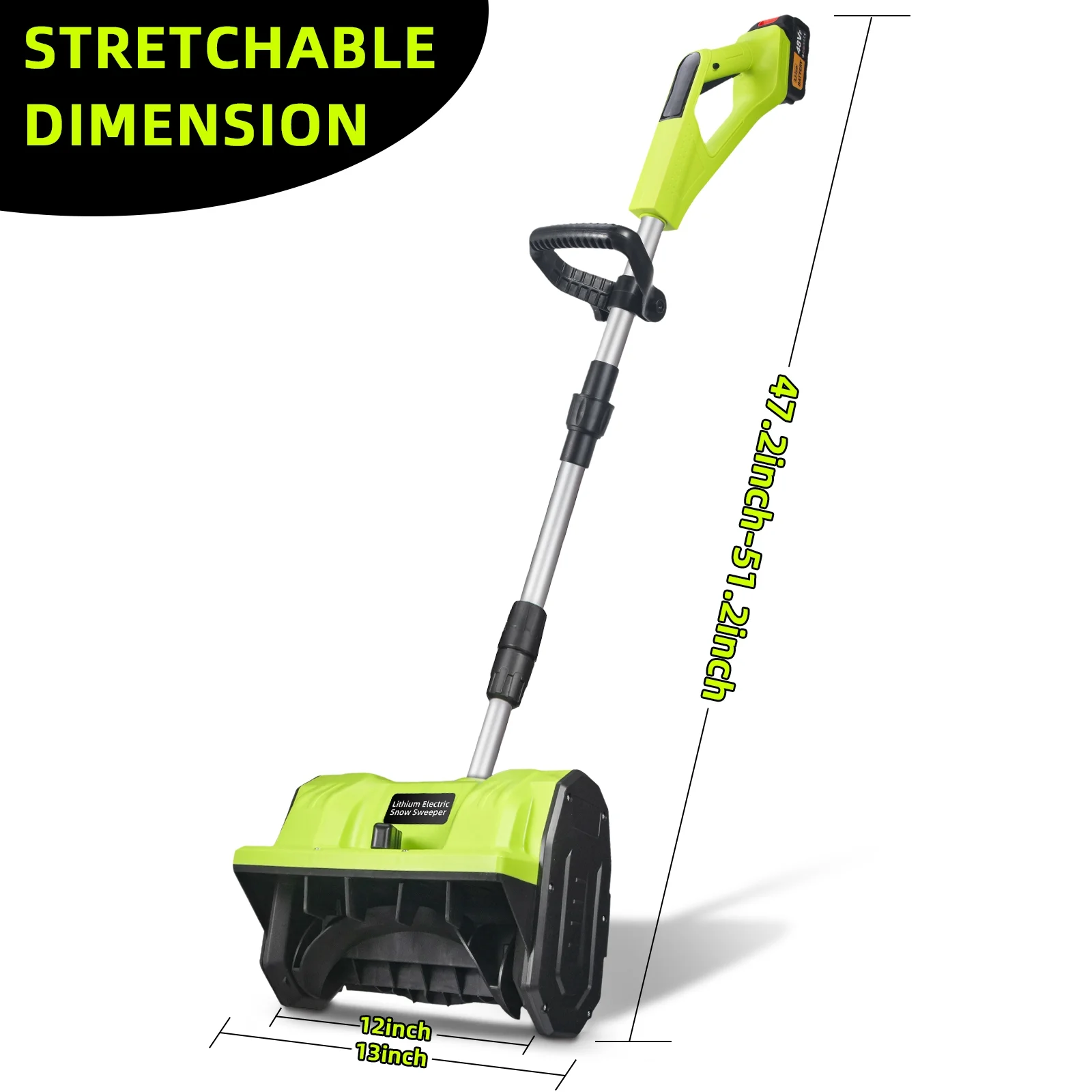 Kqiang Cordless Snow Blower, 21V 12 Inch  Electric Snow Shovel with 3000mAh Battery & Fast Charger