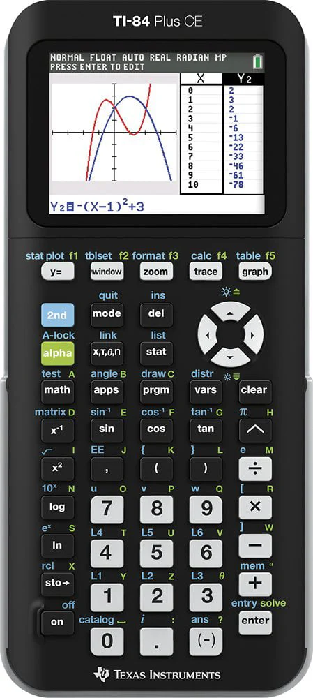 Texas Instruments TI-84 Plus CE Graphing Calculator, Matte Black