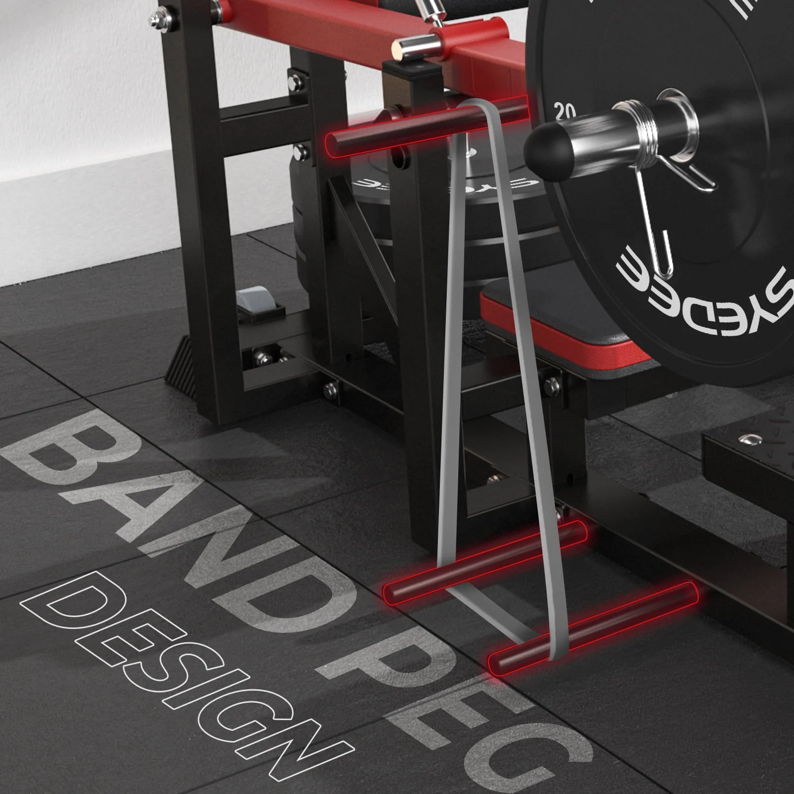 syedee Glute Bridge Machine, Heavy Duty Plate-Loaded Hip Thrust Machine, Glute Drive Machine for Glute Muscles Shaping(Red)