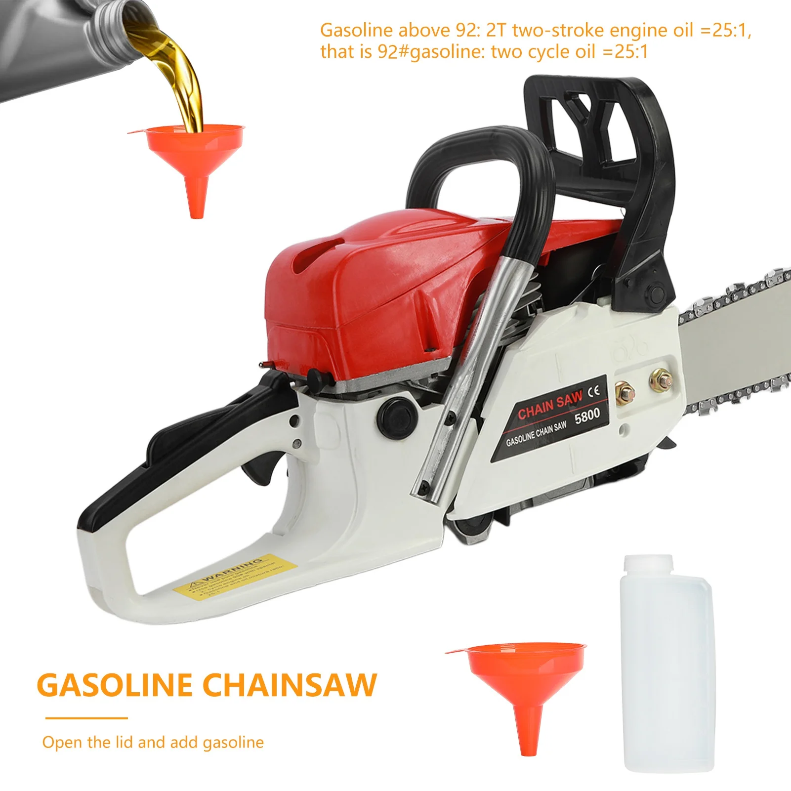 Wharick 20�� 58cc 2-Cycle Gas Powered Chainsaw, High Efficiency with Brake Function