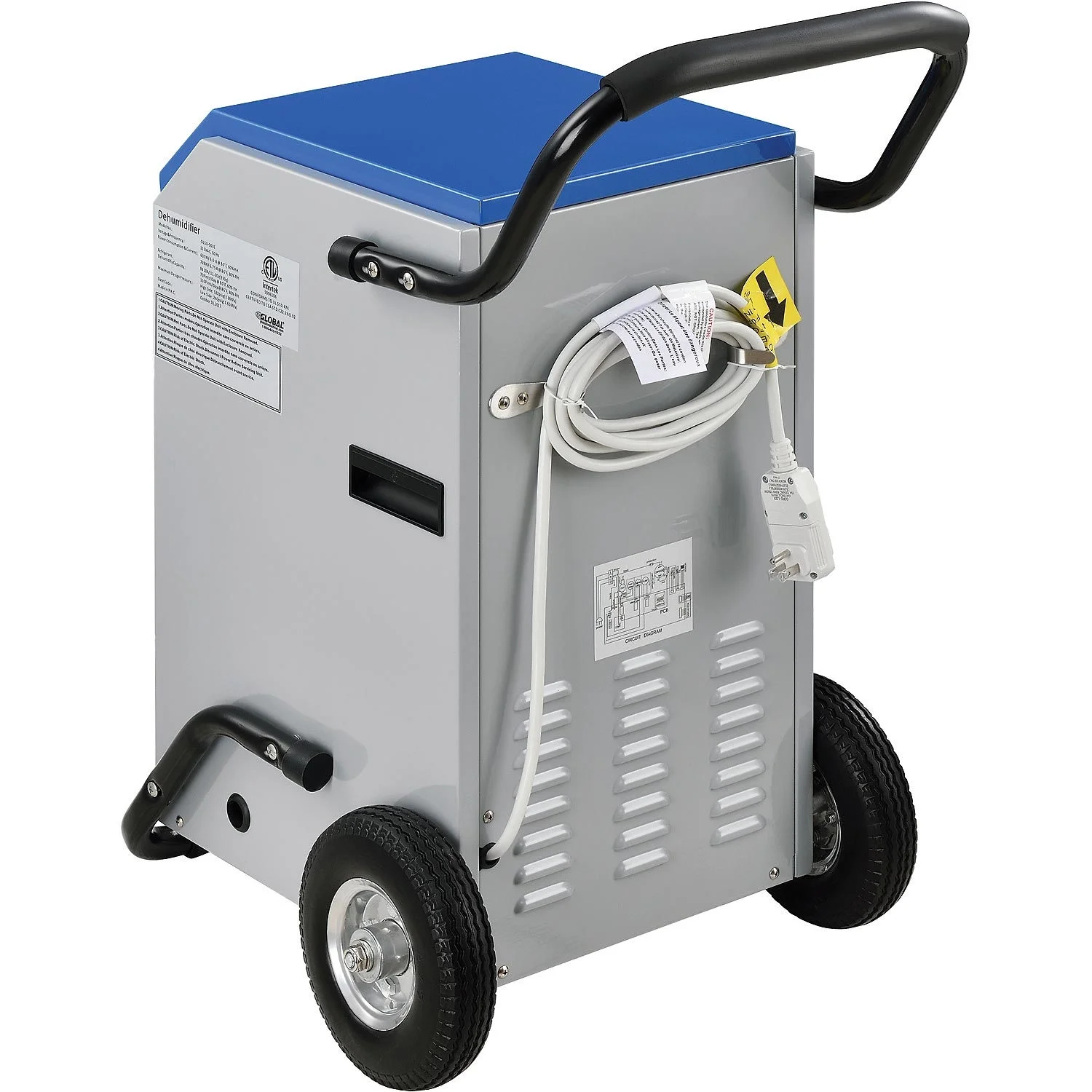 Global Industries 246687 Commercial Dehumidifier Heavy Duty 110 Pints Per Day, Blue & Grey
