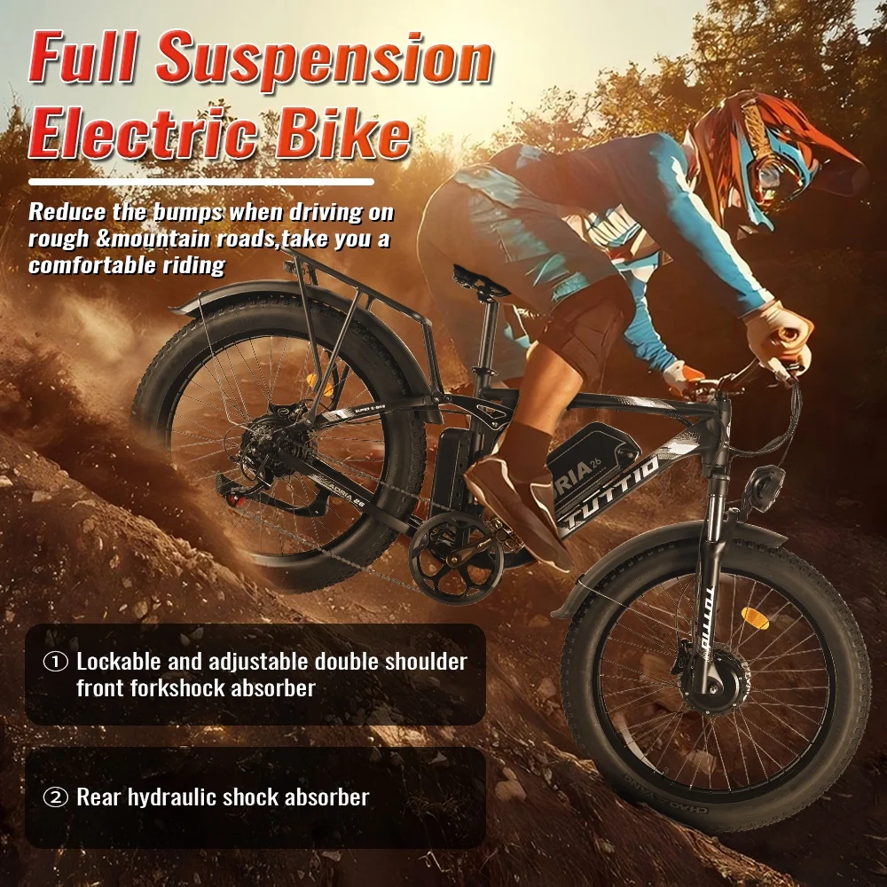 TUTTIO Adria26 5000W Electric Mountain Bike for Adults, 26