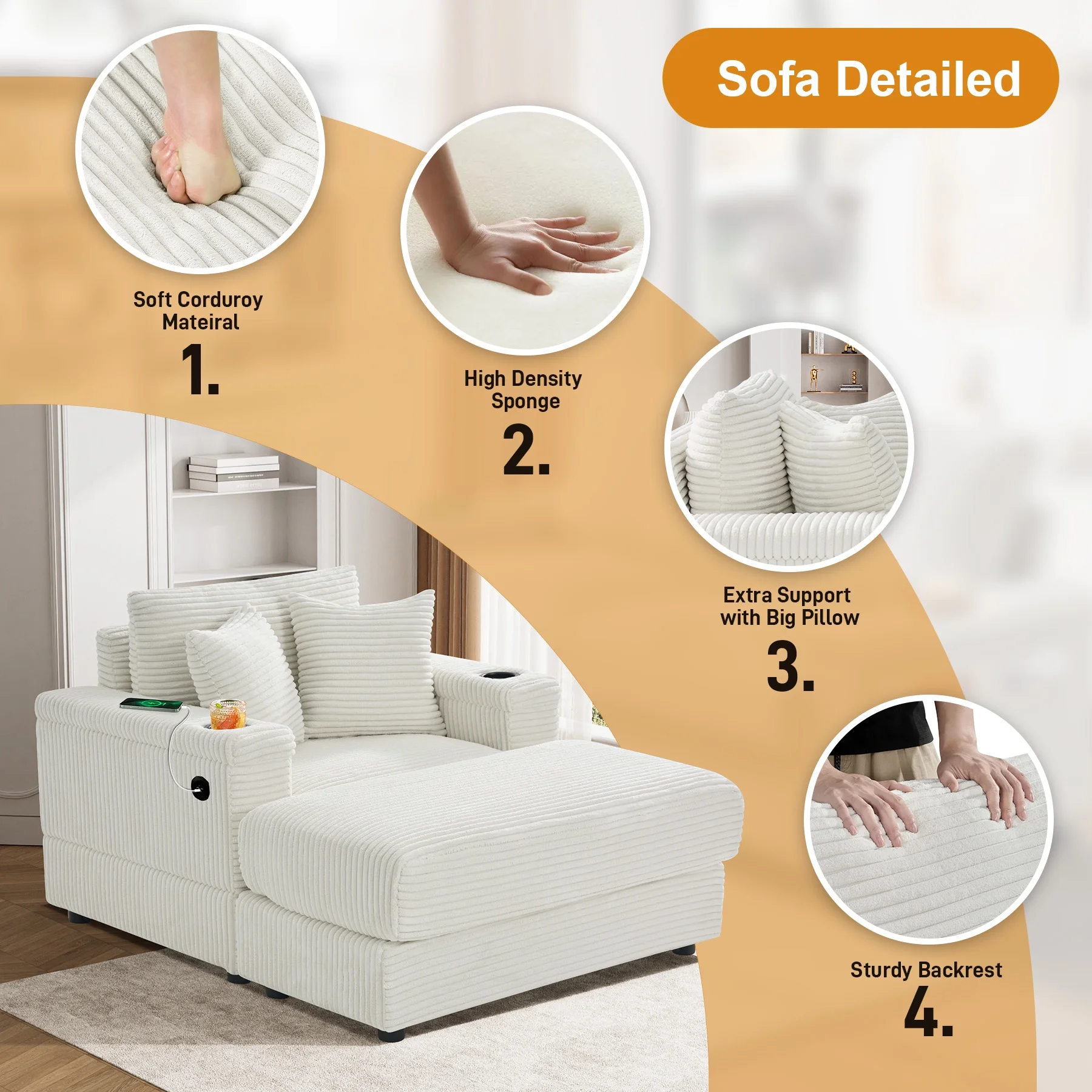 Wiilayok Oversized Lounge Chair Indoor,54