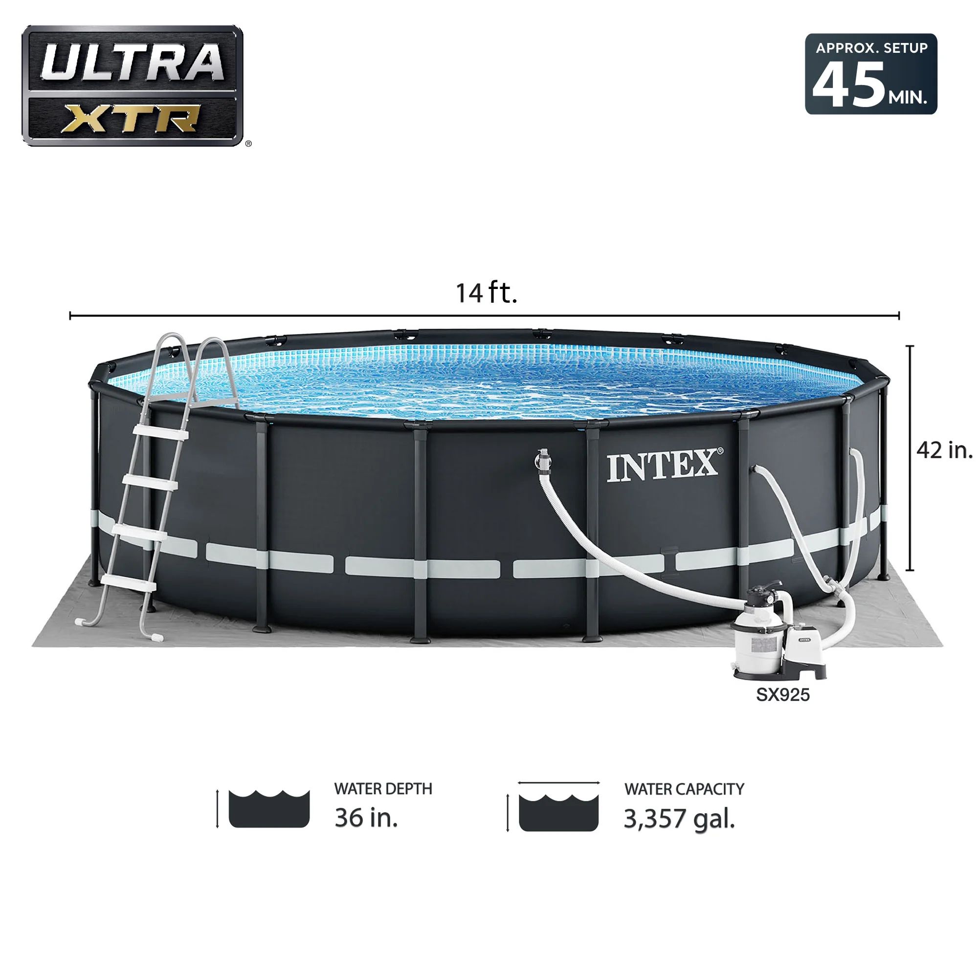 Open Box INTEX Ultra XTR 14�� x 42�� Round Above Ground Pool Set w/ Filter Pump