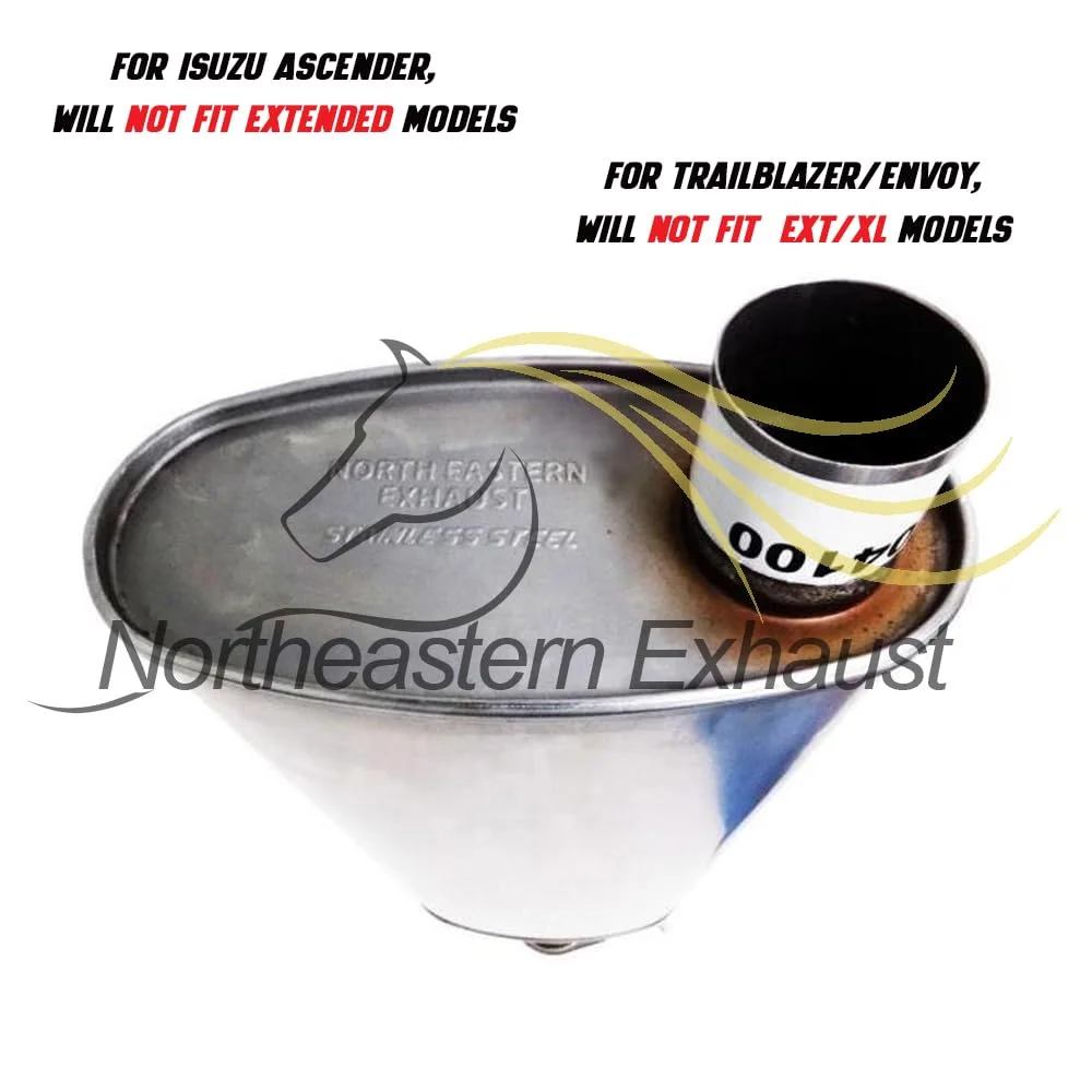 Stainless Steel Exhaust System with Hangers and Bolts fits: 2002-2005 Trailblazer Envoy 2004-2005 Buick Rainier Isuzu Ascender 2002-2004 Bravada 4.2L